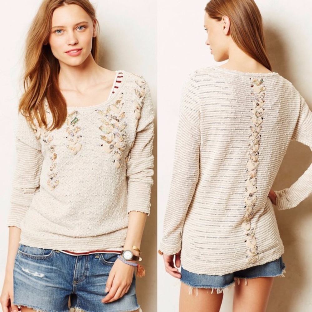 Anthropologie Akemi + Kin Ribbon Weaver pullover Sweater